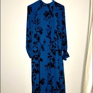 Dress H&M floral print navy blue long sleeve 4